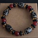 Handmade Tibetan 9-Eye Dzi Agate Bead Bracelet