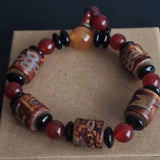 Himalayan Handmade Agate Dzi Bead Bracelet – Tibetan Endless Knot Design