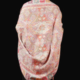 Pashmina Wool Multicolored Floral Kani Weaved Shawl – Pale Pink