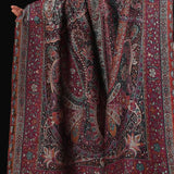 Paisley Fine Wool Pashmina Jamawar Kani Style Shawl – Berry Purple