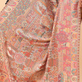 Light Pink Kani Pashmina Blend Wool Shawl - Lightweight & Warm