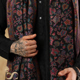 ETHNIC KASHMIRI CHINAR DESIGN KANI SHAWL, Light Weight, Soft And Warm, BLACK
