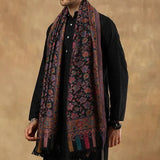 Black Men's Kashmiri Pashmina Shawl - Luxury and Lightweight