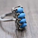 Bright Blue Turquoise 925 Sterling Silver Ring - Baga Ethnik Living Default Title Rings