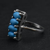 Bright Blue Turquoise 925 Sterling Silver Ring - Baga Ethnik Living Default Title Rings