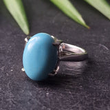 Bright Blue Turquoise Silver Sterling 925 Ring - Baga Ethnik Living Default Title Rings