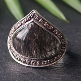 Stunning Statement Piece Rutilated Quartz Silver Sterling Ring - Baga Ethnik Living Default Title Rings
