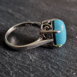 Bright Blue Turquoise Silver Sterling 925 Ring - Baga Ethnik Living Default Title Rings