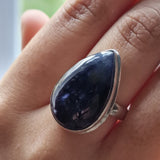 Stunning Teardrop Blue Goldstone 925 Sterling Silver Ring - Baga Ethnik Living Default Title Rings