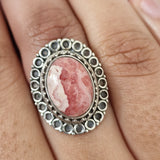 Vintage Style Rhodochrosite Handmade Silver Sterling 925 Ring - Baga Ethnik Living Default Title Rings