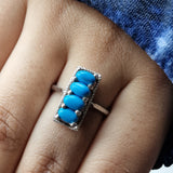 Bright Blue Turquoise 925 Sterling Silver Ring - Baga Ethnik Living Default Title Rings