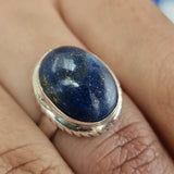Chic Lapis Lazuli Vintage 925 Silver Sterling Ring - Baga Ethnik Living Default Title Rings