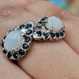 Infinity Sapphire and Opal 925 Sterling Silver Ring - Baga Ethnik Living Default Title Rings