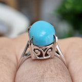 Bright Blue Turquoise Silver Sterling 925 Ring - Baga Ethnik Living Default Title Rings