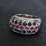 Natural Ruby and Sapphire Men Silver 925 Sterling Silver Ring - Baga Ethnik Living Default Title Rings