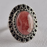 Vintage Style Rhodochrosite Handmade Silver Sterling 925 Ring - Baga Ethnik Living Default Title Rings
