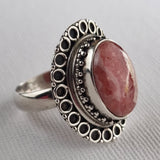 Vintage Style Rhodochrosite Handmade Silver Sterling 925 Ring - Baga Ethnik Living Default Title Rings