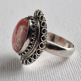 Vintage Style Rhodochrosite Handmade Silver Sterling 925 Ring - Baga Ethnik Living Default Title Rings