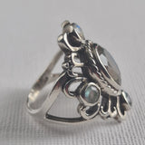 Elegant Vintage Himalayan Labradorite Sterling Silver 925 Ring - Baga Ethnik Living Default Title Rings