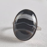 Simple Oval Agate Silver Sterling 925 Ring - Baga Ethnik Living Default Title Rings