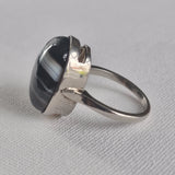 Simple Oval Agate Silver Sterling 925 Ring - Baga Ethnik Living Default Title Rings