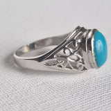 Eye Catching Blue Turquoise Silver Sterling 925 Ring - Baga Ethnik Living Default Title Rings