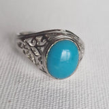 Eye Catching Blue Turquoise Silver Sterling 925 Ring - Baga Ethnik Living Default Title Rings