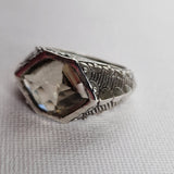 Vintage Handmade Smoky Quartz Faceted 925 Silver Sterling Ring - Baga Ethnik Living Default Title Rings