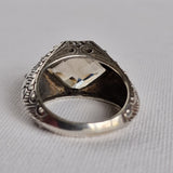 Vintage Handmade Smoky Quartz Faceted 925 Silver Sterling Ring - Baga Ethnik Living Default Title Rings