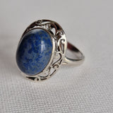 Special Pale Blue Lapis Lazuli Silver Sterling Ring - Baga Ethnik Living Default Title Rings