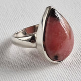 Boho Teardrop Rhodonite Silver Sterling 925 Ring - Baga Ethnik Living Default Title Rings