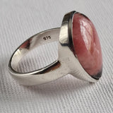 Boho Teardrop Rhodonite Silver Sterling 925 Ring - Baga Ethnik Living Default Title Rings