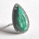 Himalayan Gemstone Natural Green Emerald 925 Sterling Silver Ring - Baga Ethnik Living Default Title Rings