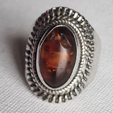 Vintage Handcrafted Amber 925 Silver Sterling Ring Jewellery - Baga Ethnik Living Default Title Rings
