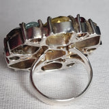 Semi Precious Faceted Multi Stone 925 Sterling Silver Ring - Baga Ethnik Living Default Title Rings