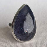 Stunning Teardrop Blue Goldstone 925 Sterling Silver Ring - Baga Ethnik Living Default Title Rings