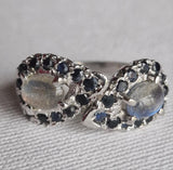 Infinity Sapphire and Moonstone 925 Sterling Silver Ring - Baga Ethnik Living Default Title Rings