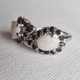Infinity Sapphire and Opal 925 Sterling Silver Ring - Baga Ethnik Living Default Title Rings