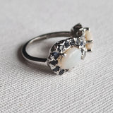Infinity Sapphire and Opal 925 Sterling Silver Ring - Baga Ethnik Living Default Title Rings