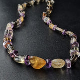 Raw Amethyst Citrine and Clear Quartz Crystal Bead Necklace Jewellery - Baga Ethnik Living Default Title Necklaces