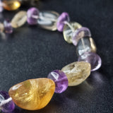 Raw Amethyst Citrine and Clear Quartz Crystal Bead Necklace Jewellery - Baga Ethnik Living Default Title Necklaces