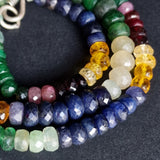Beautiful Faceted Multi-Gemstone Beaded Gradient Silver Necklace - Baga Ethnik Living Default Title Necklaces