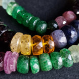 Beautiful Faceted Multi-Gemstone Beaded Gradient Silver Necklace - Baga Ethnik Living Default Title Necklaces