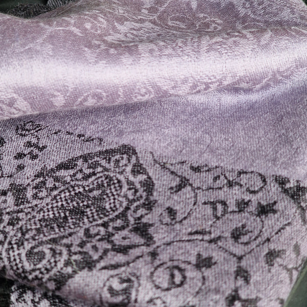 Luxurious Pashmina Stole With Exclusive Self Paisley Weave - Mauve