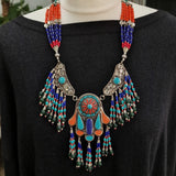 Tibetan Tribal Statement Necklace Jewellery Semi Precious Great Gift Idea - Baga Ethnik Living Default Title Necklaces