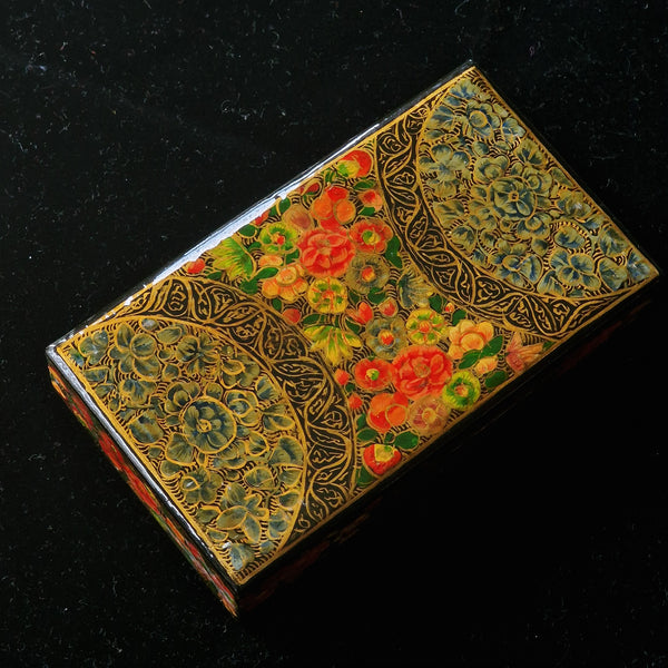 Elegantly Hand Painted Floral Design Kashmiri Paper Mache Box