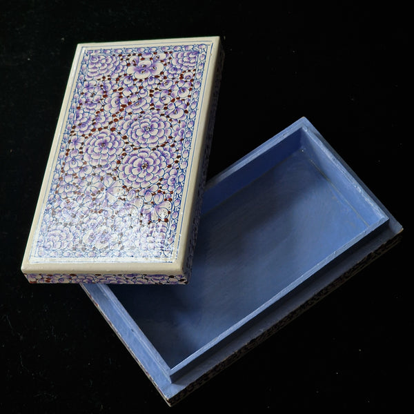 One-Of-A-Kind Artisan Hand Painted Kashmiri Paper Mache Box