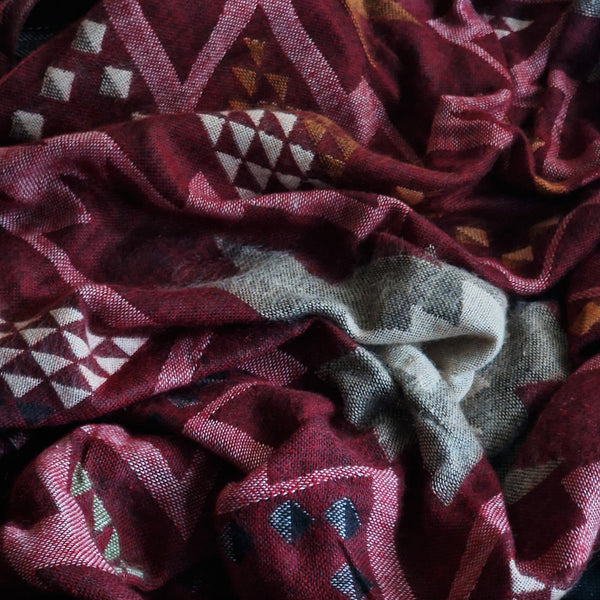 Vibrant Tibetan Wool Shawl