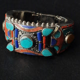 Mantra Tibetan Turquoise Lapis Lazuli and Coral Bracelet - Baga Ethnik Living Default Title Bracelets