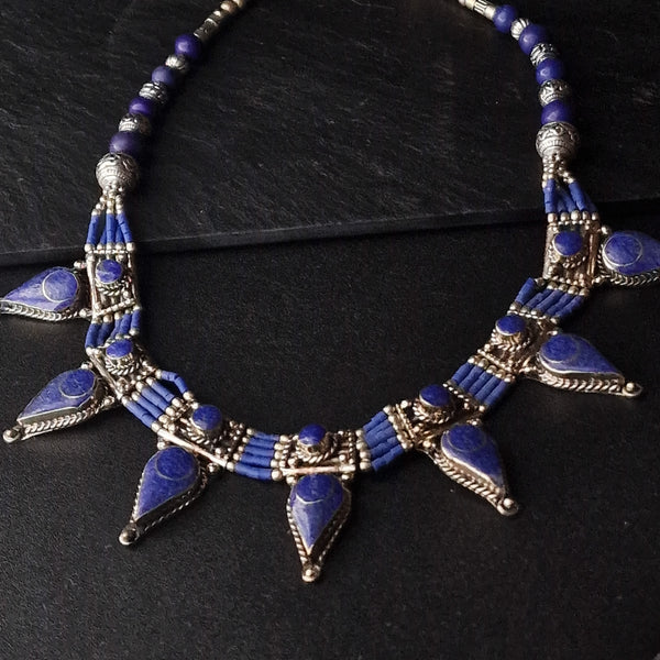 Tibetan Handmade Lapis Necklace - Perfect Gift this season!